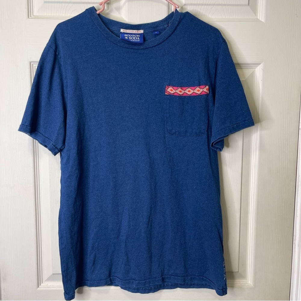 SCOTCH & SODA Mens Blue Short Sleeve Sz M